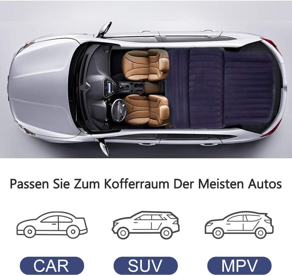 QDH SUV Air Mattress - Thickened Car Bed Back Seat Mattress - Portable Car Mattress for Vehicle Cushion Air Bed Inflatable Mattress Car Bed with Air-Pump - Camping Blow Up Mattress for SUV: Kitchen & Dining