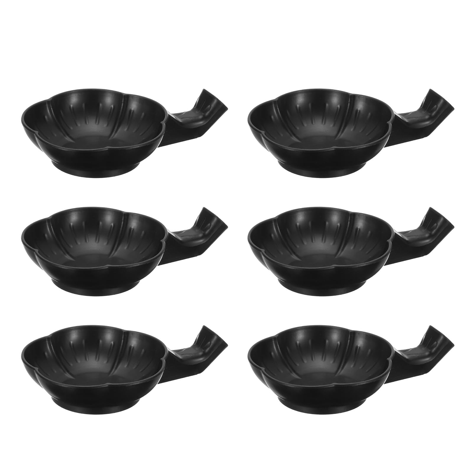 PATIKIL Chinese Calligraphy Ink Dish, 6 Pcs Painting Brush Rest Dish Multifunctional Japanese Plastic Ink Water Plate for Calligraphy, Painting, Art Supplies, Black
