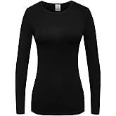 OThread & Co. Women's Long Sleeve T-Shirt Comfy Underscrub Tee Basic Stretch Layer