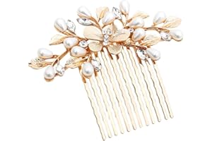ZBJBinCH Bridal Hair Comb, The Latest Style Bridal Hair Accessories Is A Wedding Necessities, Pearl Hair Accessories for The Bride and Her Bridesmaids (Gold)