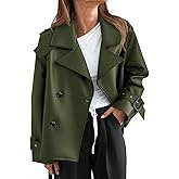 Yousify Womens Textured Faux Leather Jackets Oversized Button Down Motorcycle Clothes Casual Fall Trendy Coat Outerwear