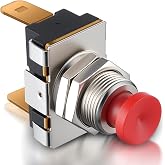 Saillong Horn Button, SPST Momentary Normally Open Switch, 12V/24V, 1 Pcs | Normally open NO contact, circuit closes only while pressed, 12V/24V DC, screw terminals
