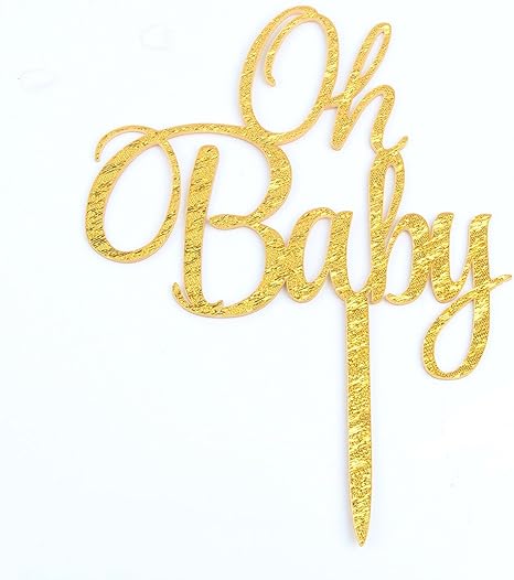 oh baby gold cake topper