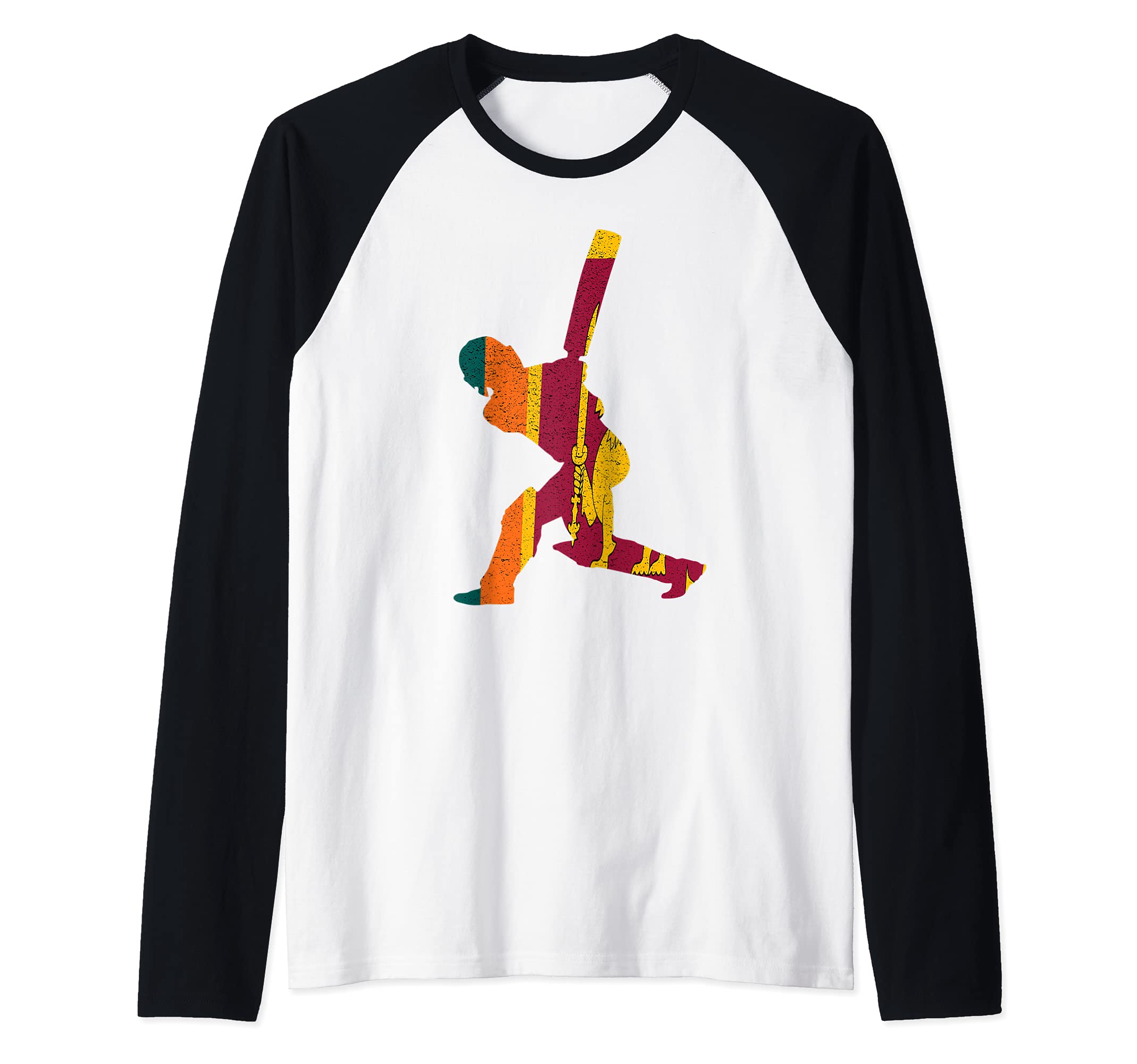Sri Lanka Cricket Batsman Batting International Fan Tee Raglan Baseball Tee