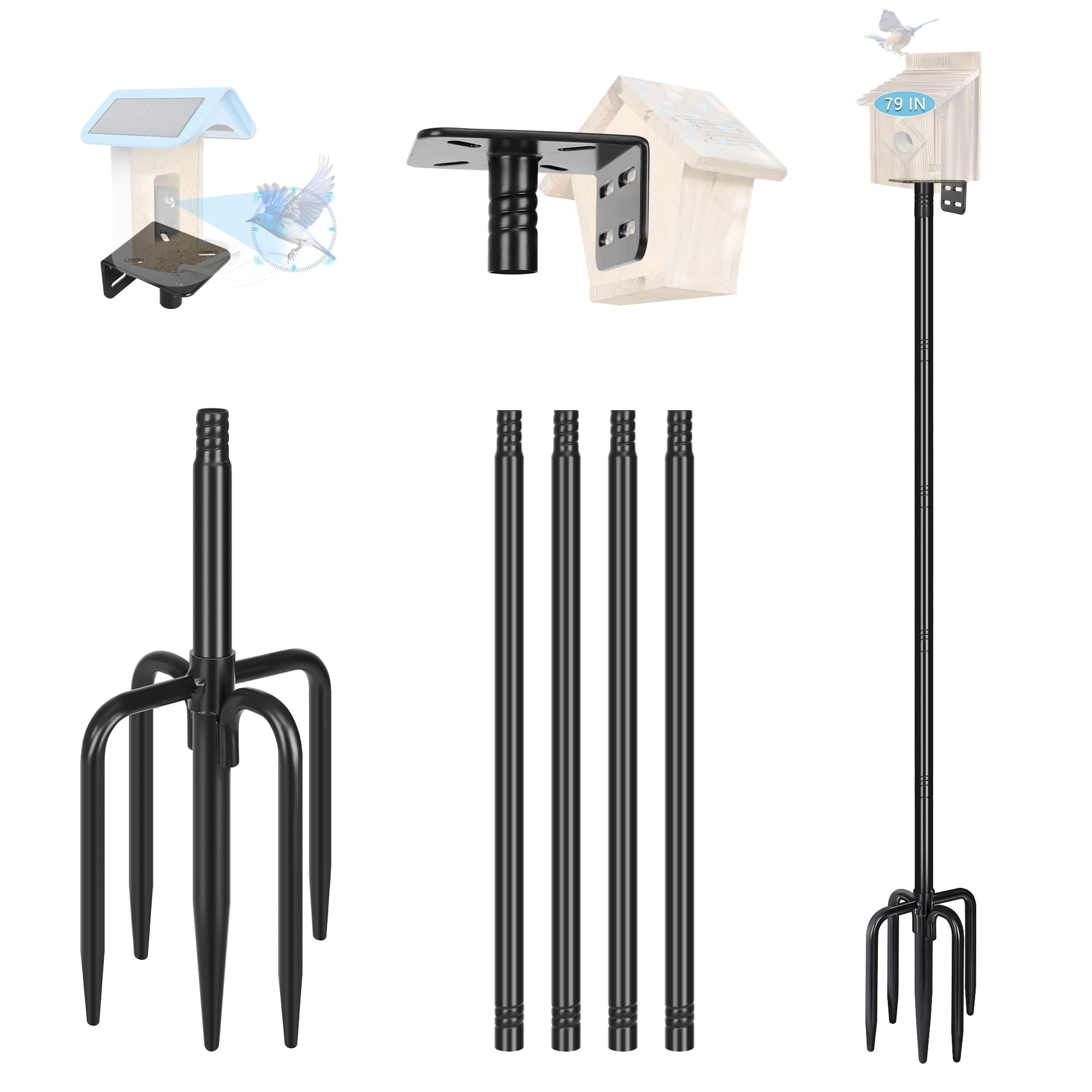 Gtongoko Vogelhaus-Stange 238 Cm – Mit Eichhörnchenschutz & Haken