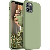 AOTESIER Shockproof Designed for iPhone 11 Pro Case [Soft Anti-Scratch Microfiber Lining] with Liquid Silicone Phone Case, Drop Protection 5.8 inch Slim Thin Cover, Tea Green