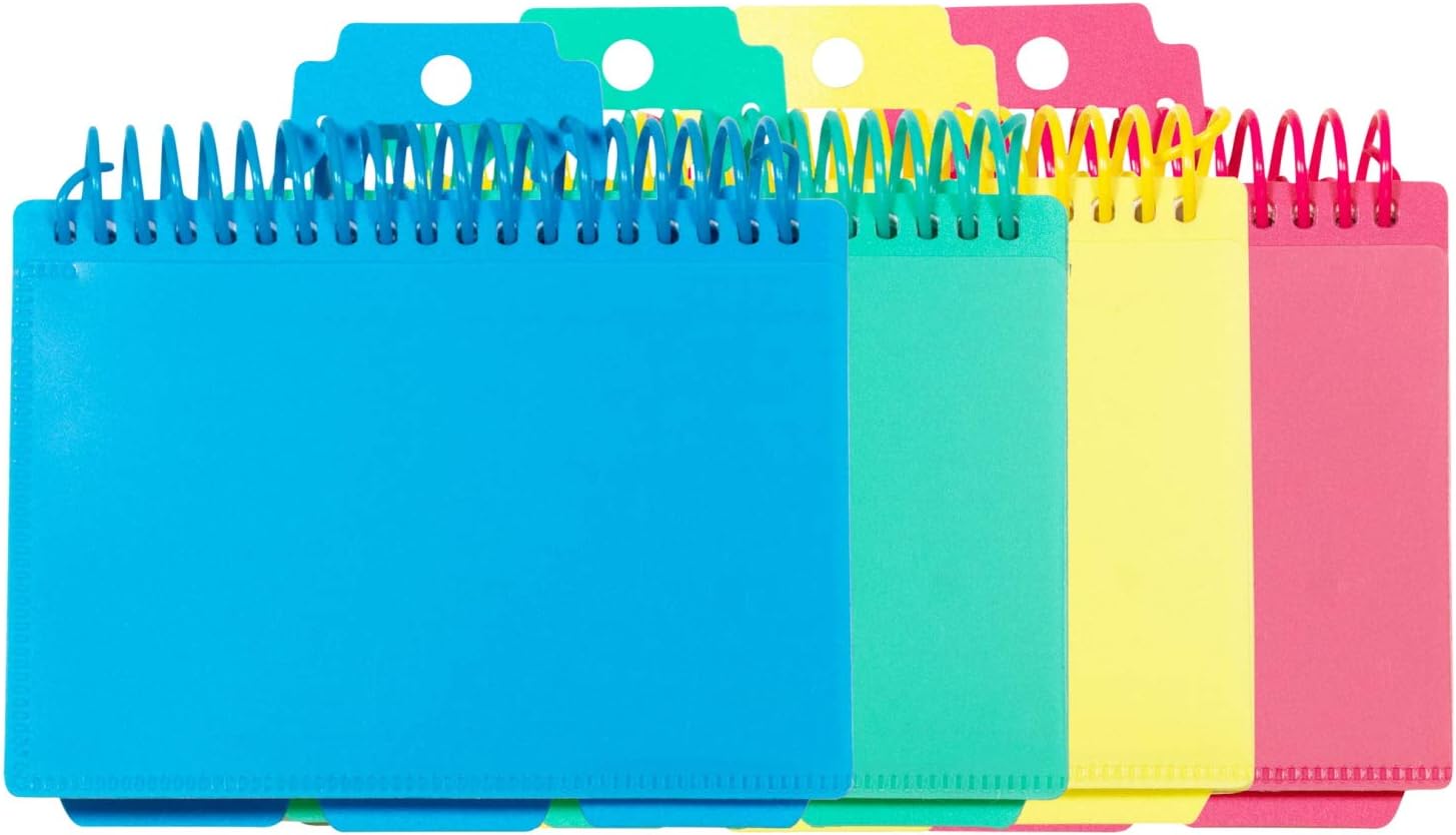 CLine Spiral Bound Index Card Notebook with Tabs, Includes 60 Ruled 3 x 5Inch Index Cards, 1
