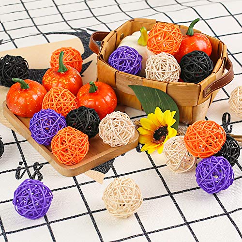 DomeStar Rattan Ball, 24PCS 2 Inch Wicker Ball Decorative Ball Orbs Vase Fillers