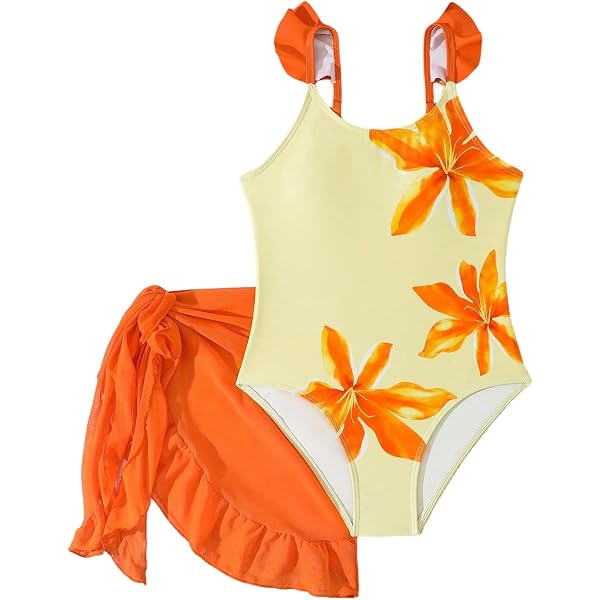 Amazon.com: Toddler Sunflower Floral One Piece Swimsuits for Girls