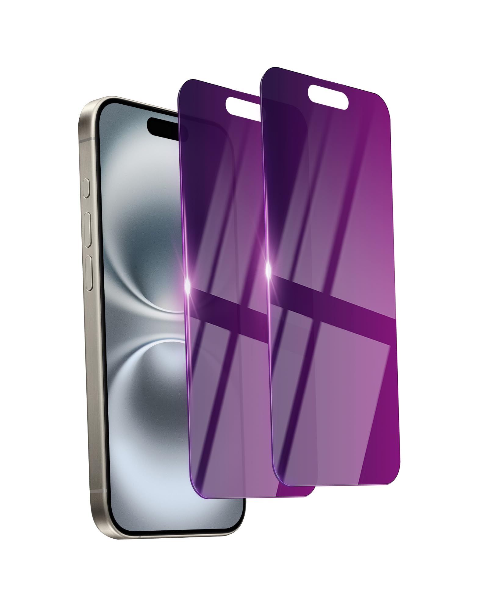 Photo 1 of Ifaeveus 2 Pack Privacy Screen Protector for iPhone 16 Plus Tempered Glass for 16Plus 6.7inch Private Saver Anti-Spy Anti-Blue Light Eye Protection Anti-Scratch Full Coverage