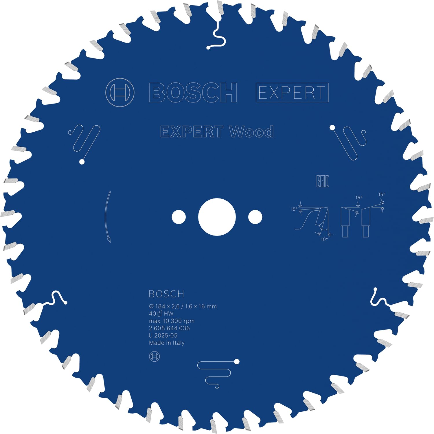 Bosch 1x EXPERT Wood Corded Circular Saw Blade for Handheld Circular Saw (for Softwood, Hardwood, Ø mm, Professional Accessory Hand-Held Corded Circular Saws)