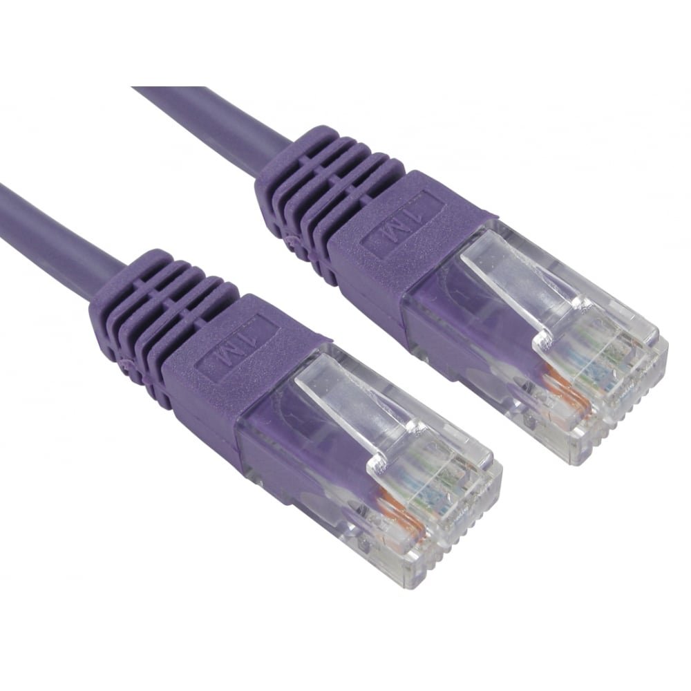 ALIDA SYSTEMS 2m Professional Network Cable - Premium Quality (26 AWG 100% Copper Wire) / CAT5e (enhanced) / RJ45 / Ethernet/Patch/LAN/Router/Modem / 10/100 Violet