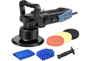 C P CHANTPOWER Buffer Polisher, 6 Inch Dual Action Polisher with Variable Speeds, Detachable Handles, Polishing Pads for Car Polishing, Sanding, Waxing