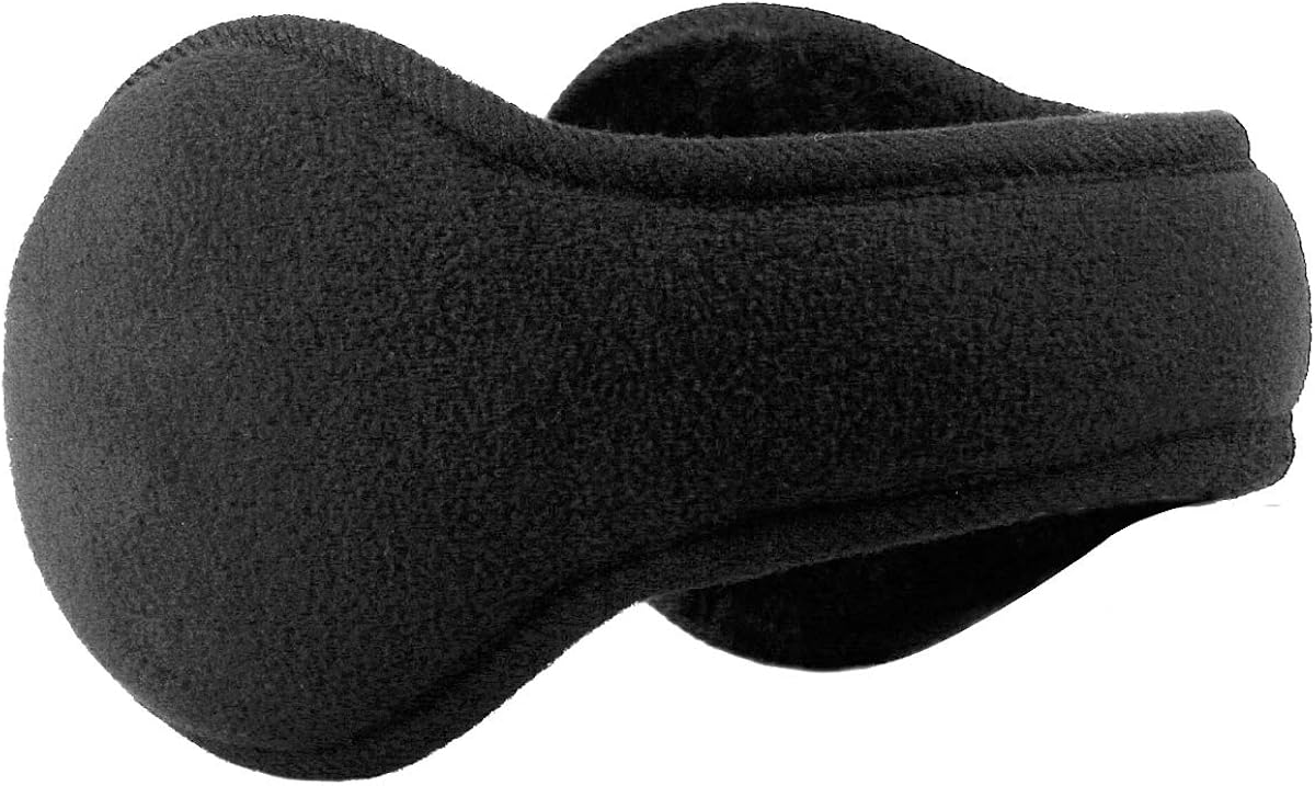 Metog Primitive Wing Winter Foldable Polar Fleece Earmuffs Black: Clothing