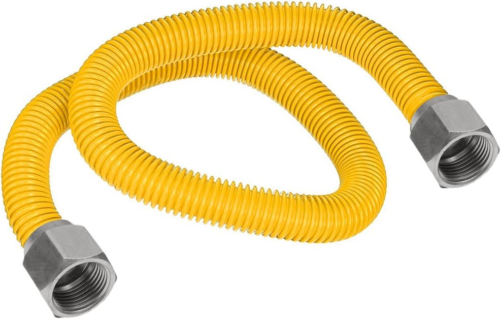 Flextron FTGCYC3872 70" Flexible Epoxy Coated Gas Line Connector with 1/2" Outer Diameter and