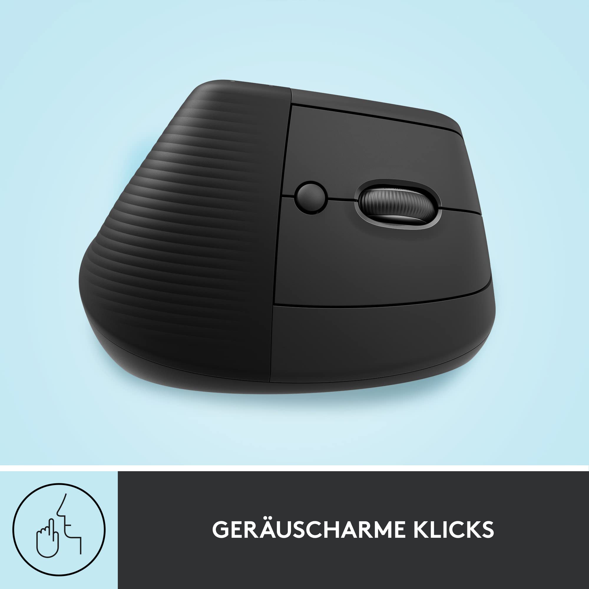 Logitech Lift Vertikale Ergonomische Maus, Kabellos, Bluetooth oder Logi Bolt USB-Empfänger, Leise Klicks, 4 Tasten, Kompatibel mit Windows/macOS/iPadOS, Laptop, PC - Grau 8