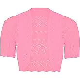 Loxdonz Girls Kids Short Sleeve Crochet Knitted Bolero Shrug Top Cardigan Shrug