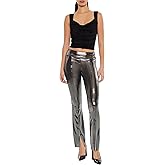 Forever 21 Womens Metallic Mid-Rise Flare Leggings