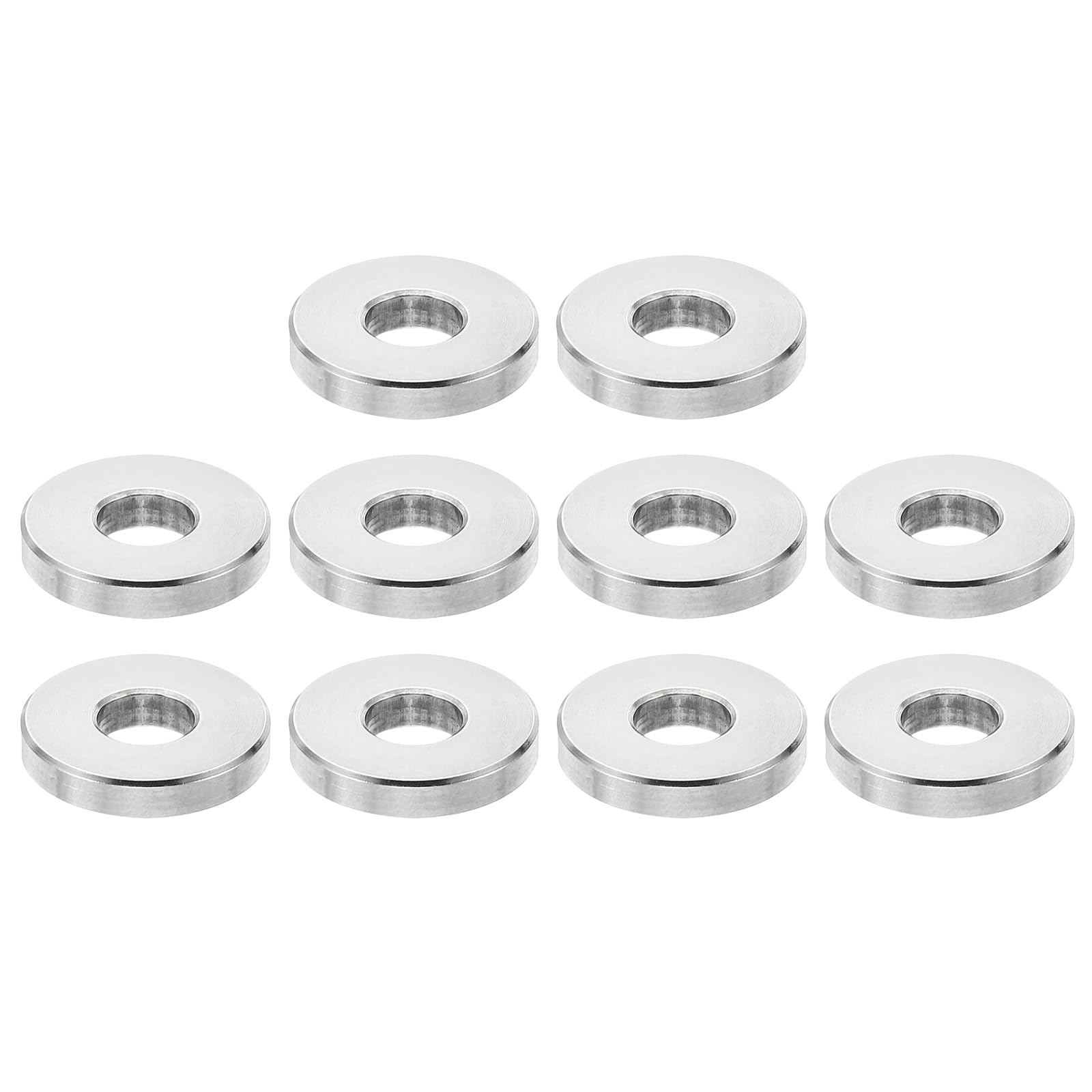 PATIKIL M6 Stainless Steel Spacers, 10 Pcs Metal Spacer Stainless Steel 6.2mm ID x 16mm OD x 3mm L Spacer Screw Standoff Round for 1/4" or M6 Screw Bolts
