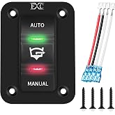 FXC 3 Way Bilge Pump Rocker Switch Waterproof 12V 24V 4Pin 20A On Off ON SPDT Auto/Off/Manual Bilge Pump Switch Panel with LED Light for Marine Boat Yacht Caravan Fishing Boat