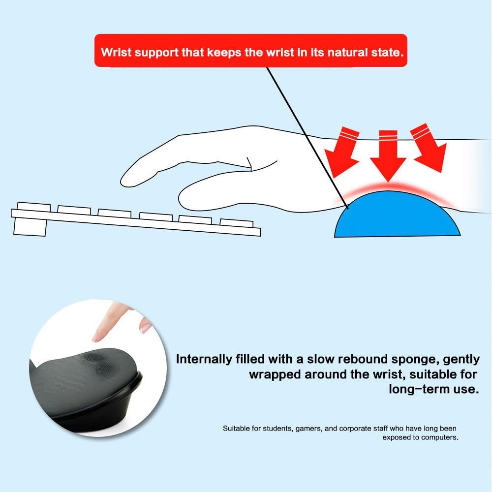 LINGSFIRE Memory Foam Mouse Wrist Rest Keyboard Wrist Rest Pad Anti-skid Mousepad Support Wrist Rest Mat for Office Computer Laptop Mac- Durable Comfortable Lightweight Easy Typing Pain Relief (Black) : Home Audio & Theater