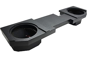 American Sound Connection Compatible with Dodge Ram 02-15 Quad - Crew Truck Dual 12" Sub Box Enclosure - Rhino Coated
