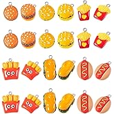 FASHEWELRY Resin Imitation Food Charms Cute Charms with Loops Dangle Resin Pendants for Jewelry Making Supplies Earrings Bracelets Keychain