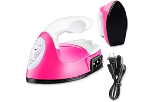 MYCRITEE Mini Iron for Crafting 2.5" x 3.9" – Cute Mini Craft Iron for Patches, Sewing, Quilting with Quick Heat-Up Ceramic Plate & 59" Cord – Designed for Ironing Patches, Bling, and Small Craft Projects