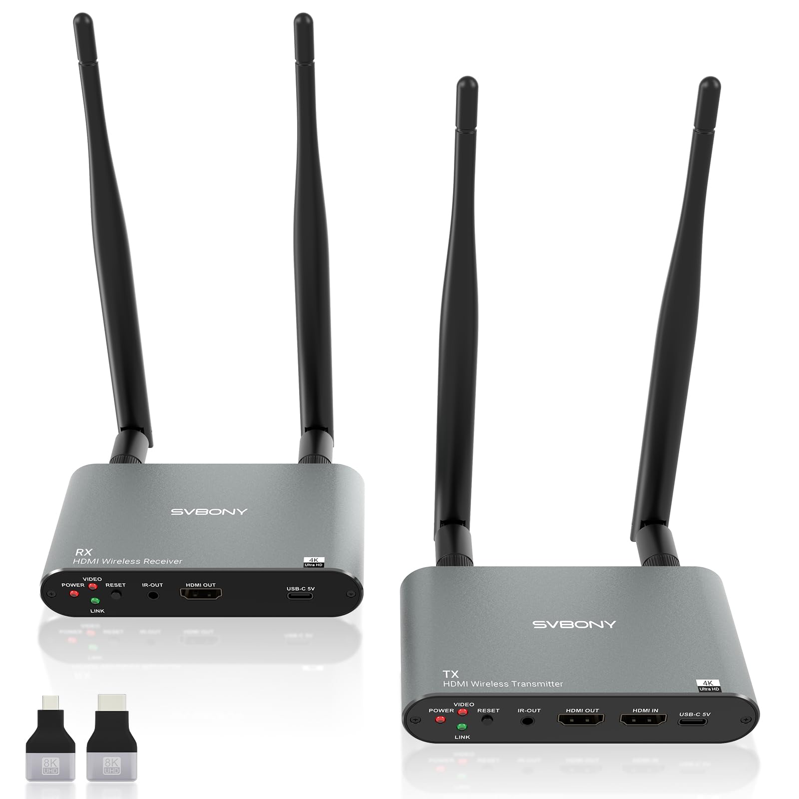 Photo 1 of SVBONY TransAir2 Wireless HDMI Transmitter and Receiver 4K 30Hz, Wireless HDMI Extender, 1000 FT, 0.06s Latency, 5.8GHz, 9 Channels, Support IR Remote,Loop-Out,from PC, Laptop, TV, Projector,PS4/5