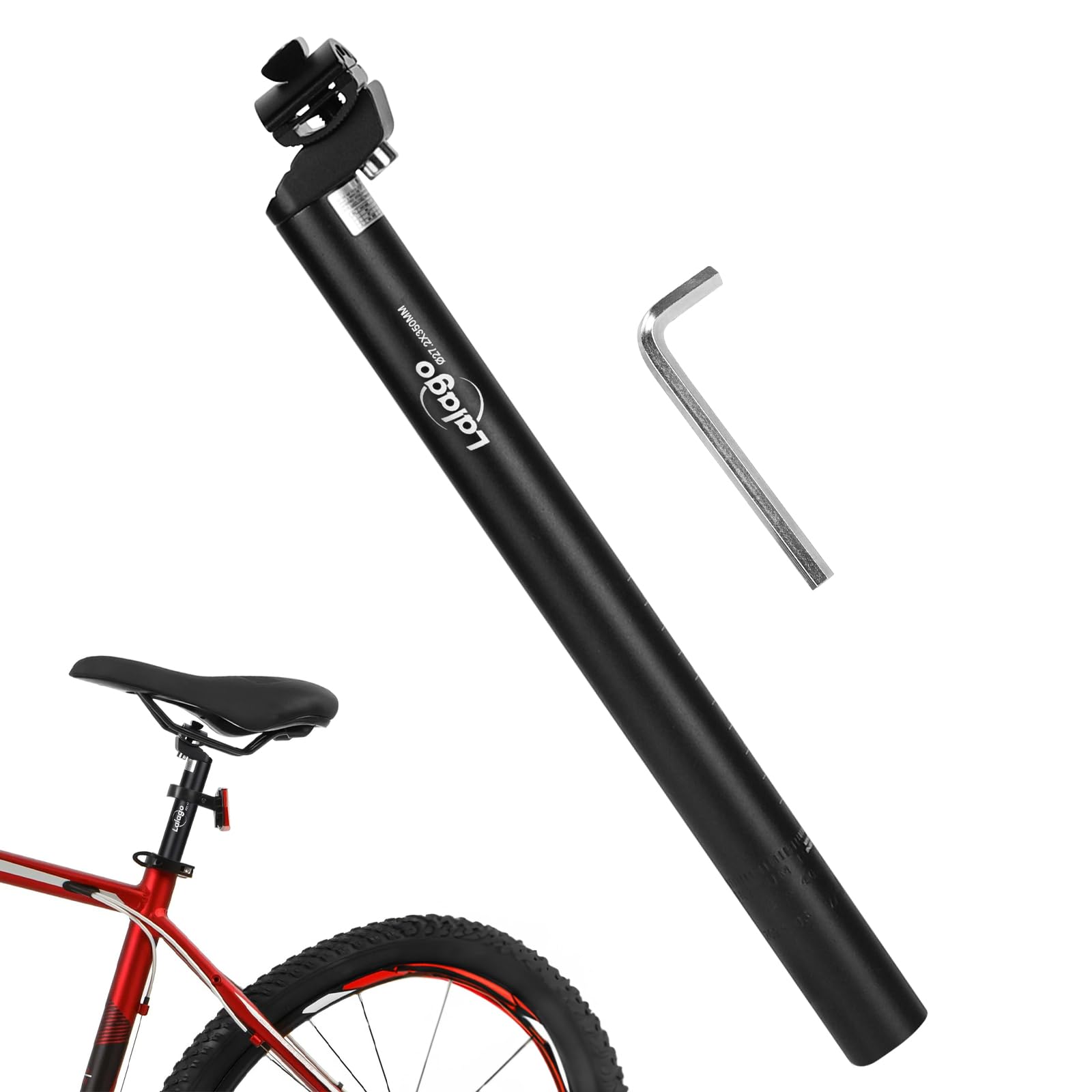 LALAGO Bicycle Seat Post 27.2 mm Aluminium Seat Tube Seat Post 350 mm for Mountain Bikes Road Bike Track