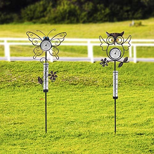 Butterfly-themed rain gauge thermometer with a value of $19.99.