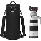 svatin Large Camera Lens Case Bag,Barrel Shaped Shockproof Protective Padded Long Telephoto Lens Backpack Pouch Fits for SONY A7 FE200-600mm F5,6-6.3GOSS/Canon 70-200F2.8