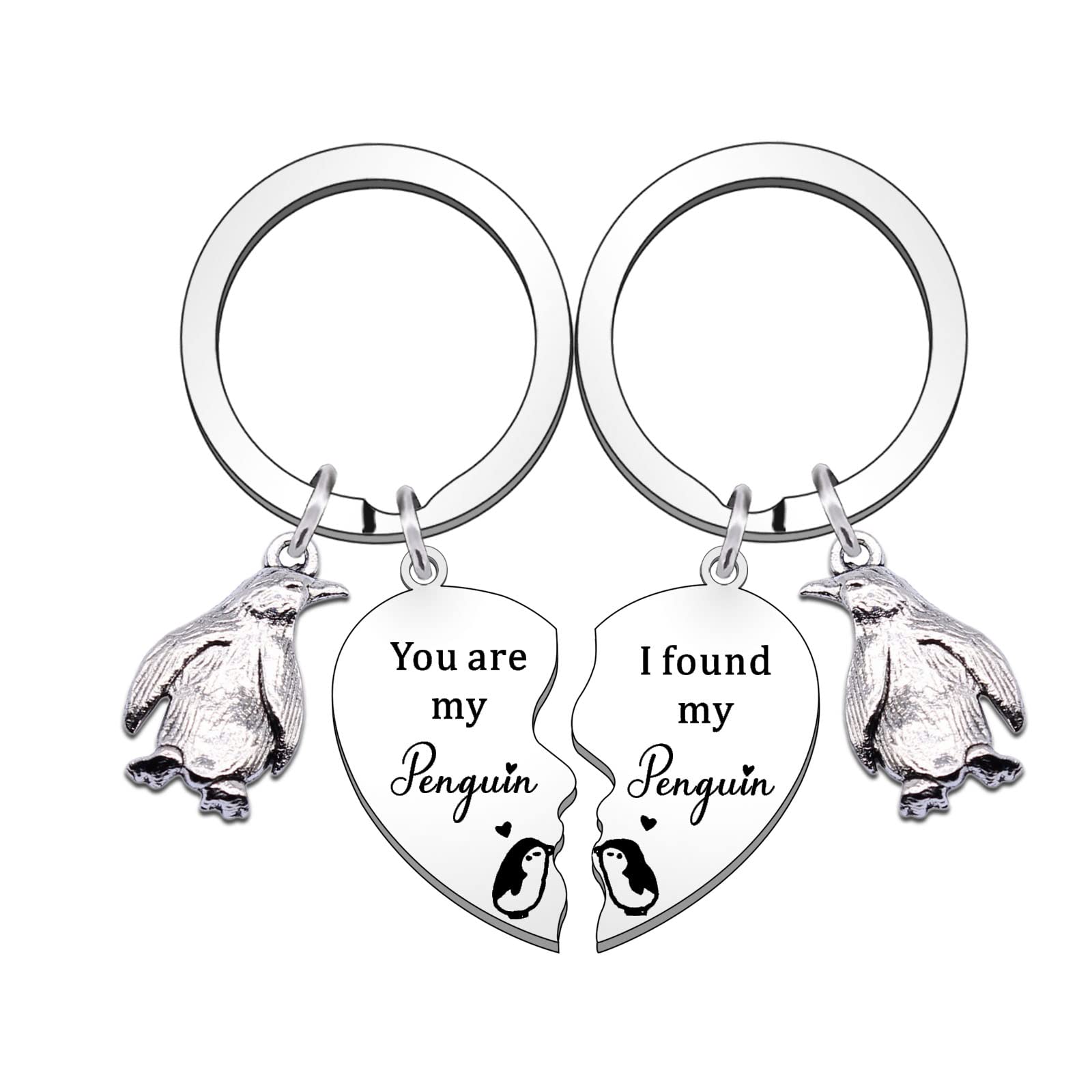 HULALA Couple Lover Romantic Valentines Gifts for Him Her You are My Penguin I Found My Penguin Keyring Keychain Boyfriend Girlfriend Husband Wife Birthday Anniversary Wedding Gift