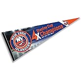 New York Islanders 4 Time Cup Champions Pennant Banner Flag
