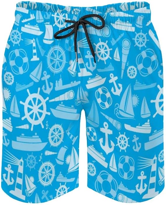 Amazon ショートパンツ 航海 海洋 柄 サーフパンツ 海水パンツ 水着 メンズ ビーチパンツ ボードショーツ 速乾 短パン スイミング 五分丈 通気速乾 水着と普段着両方 ゴムウェスト S 2xl ショートパンツ 通販