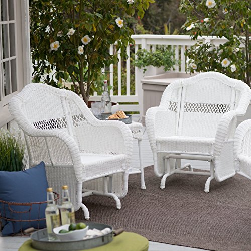 Chairs Coral Coast Casco Bay Resin Wicker Outdoor Glider Loveseat Gliders