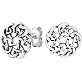 ICYROSE 925 Sterling Silver Infinity Celtic Knot Stud Earrings (Nickel Free) (10mm Round)1373