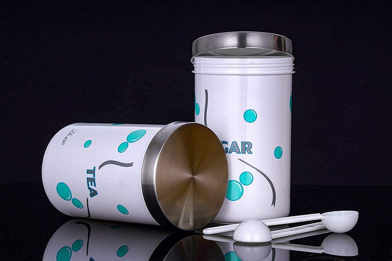 Soptool 900 Ml Plastic Tea Sugar Containers Set With Spoon ,food