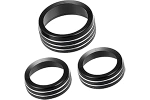REPAIROCK 3pcs Car Air Conditioner Knobs Decals AC Radio Switch Knob Cover for Dodge Durango 2017-2020 for Jeep Cherokee Grand Cherokee 17-21 Black Auto Replacement Parts