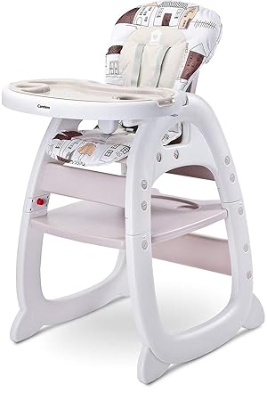 Caretero Homee High Chair Height Adjustable Converts Into One Set Chair And Small Table Beige Amazon De Baby