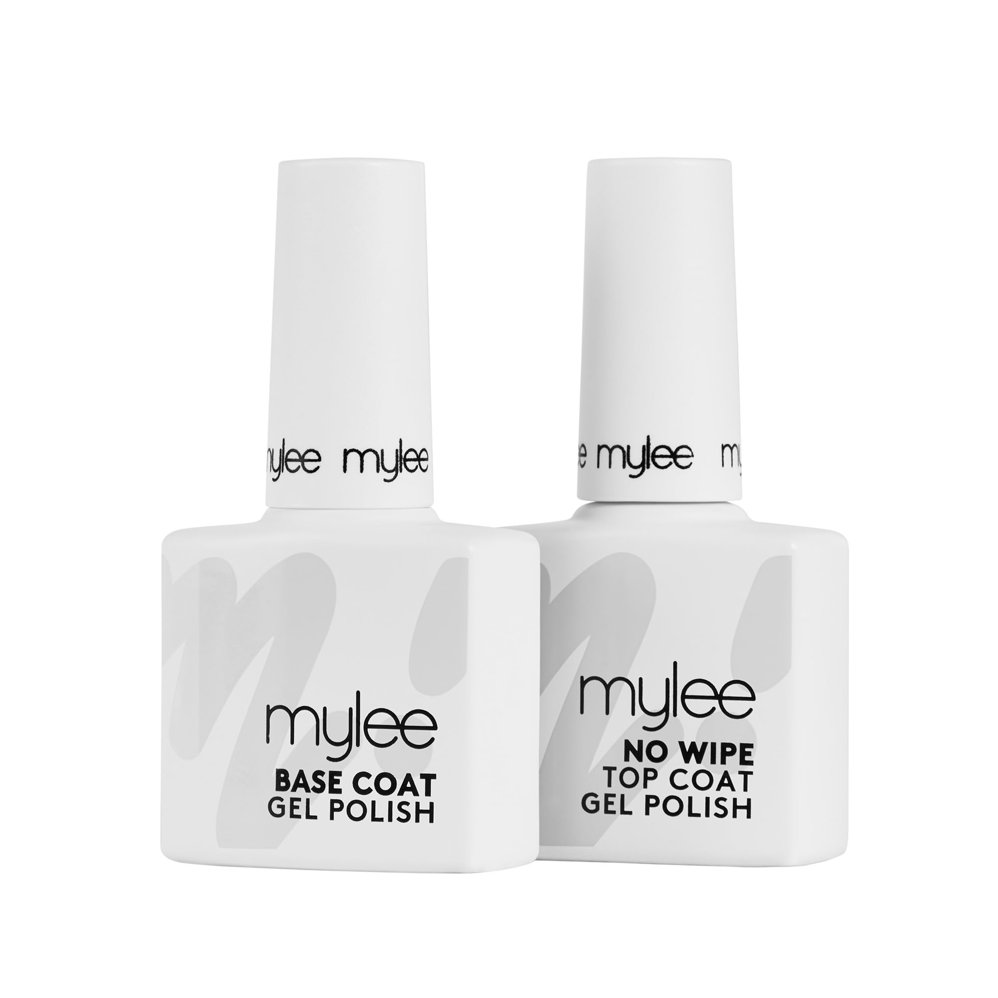 Mylee Nail Gel Polish Top & Base Coat, UV/LED Soak-Off Nail Art Manicure Pedicure for Salon & Home Use - Lasts up to 2 Weeks, Easy to Apply, Durable & Safe (No-Wipe Top & Base 2x10ml, 2x10ml)