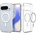 Spigen Ultra Hybrid MagFit for Pixel 10 Pro XL Case, Clear White | Anti-Yellowing Resin, Air Cushion Tech, Military-Grade Dro
