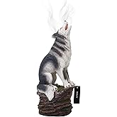 Hosley Incense Burner, Cone Incense Holder, Resin Wolf Décor 12 Inch Height, Aromatic Ambiance, Ideal for Home Décor, Office, Living Room, Spa, Meditation Space, Unique Gift for Wild Lovers