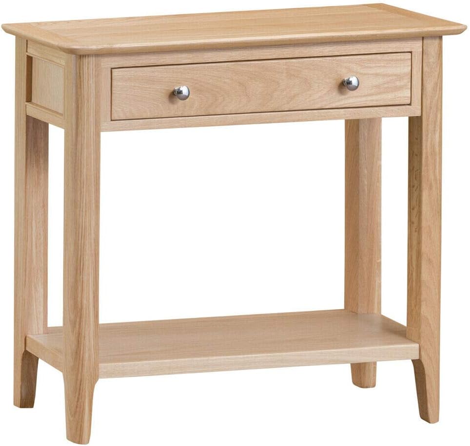 Wahwah Home Scandi Oak Console Table Retro Hallway Unit With Storage