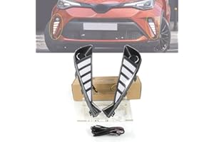 ECAHAYAKU LED DRL for 2020 2021 2022 Toyota C-HR CHR Turn Signal Yellow Car LED Daytime Running Lights Waterproof Replace Fog Lamp Covers ABS 12V Daylights