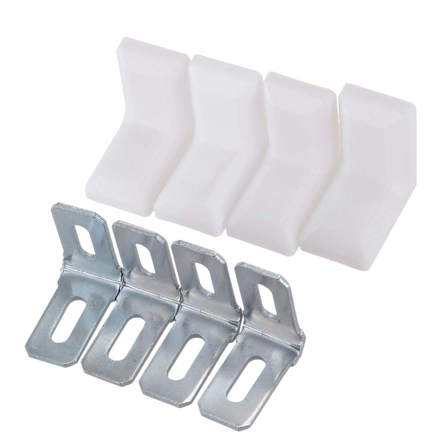 SODIAL(R) 28mmx28mmx19mm Metal Plastic L Angle Bracket White 4Pcs Amazon.co.uk DIY & Tools
