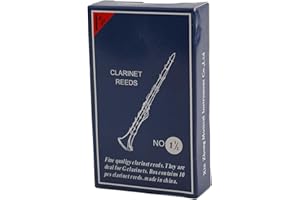 10-Pack Bb Clarinet Reeds in Assorted Strengths (.0, .5, 2.0, 2.5, 3.0, 3.5) — Premium Cane Reed for Woodwind Instruments, fo