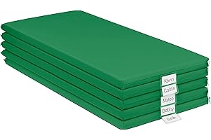 ECR4Kids SoftZone Rainbow Rest Mat, 2in, Sleeping Pad, Green, 5-Piece