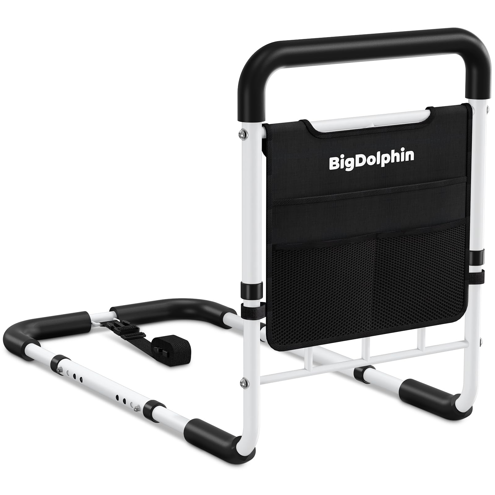 Photo 1 of BigDolphin Bed Assist Rail - ASTM Approved, Adjustable Bed Cane with Non-Slip Ergonomic Handle & Storage Pocket, Bed Railings for Seniors Support 400 LBS, Tool-Free Assembly