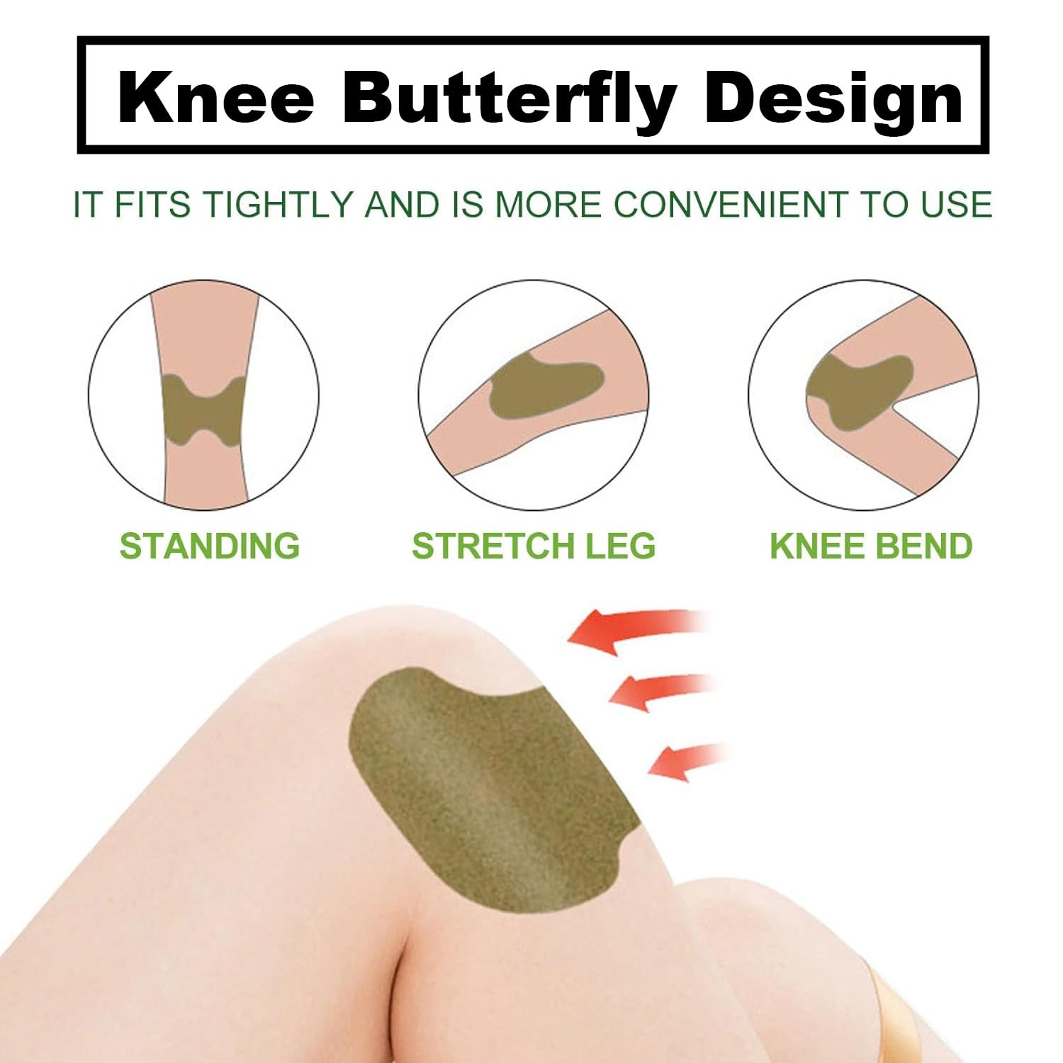 Kniepflaster Gegen Arthrose, Herbal Knee Patch für Knie, Nacken & Rücken Wohltuende Unterstützung bei Gelenksteifheit & Muskelbeschwerden (60 Stück) 6